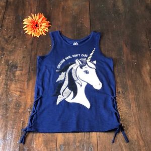 Girls /Kids Blue Unicorn Shirt.
